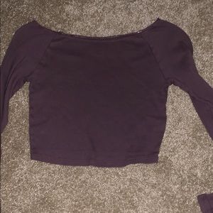 Purple long sleeve crop top